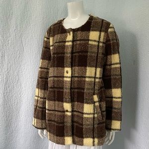 Sanctuary NEW Teddy Fleece Plaid Jacket Chore Barn